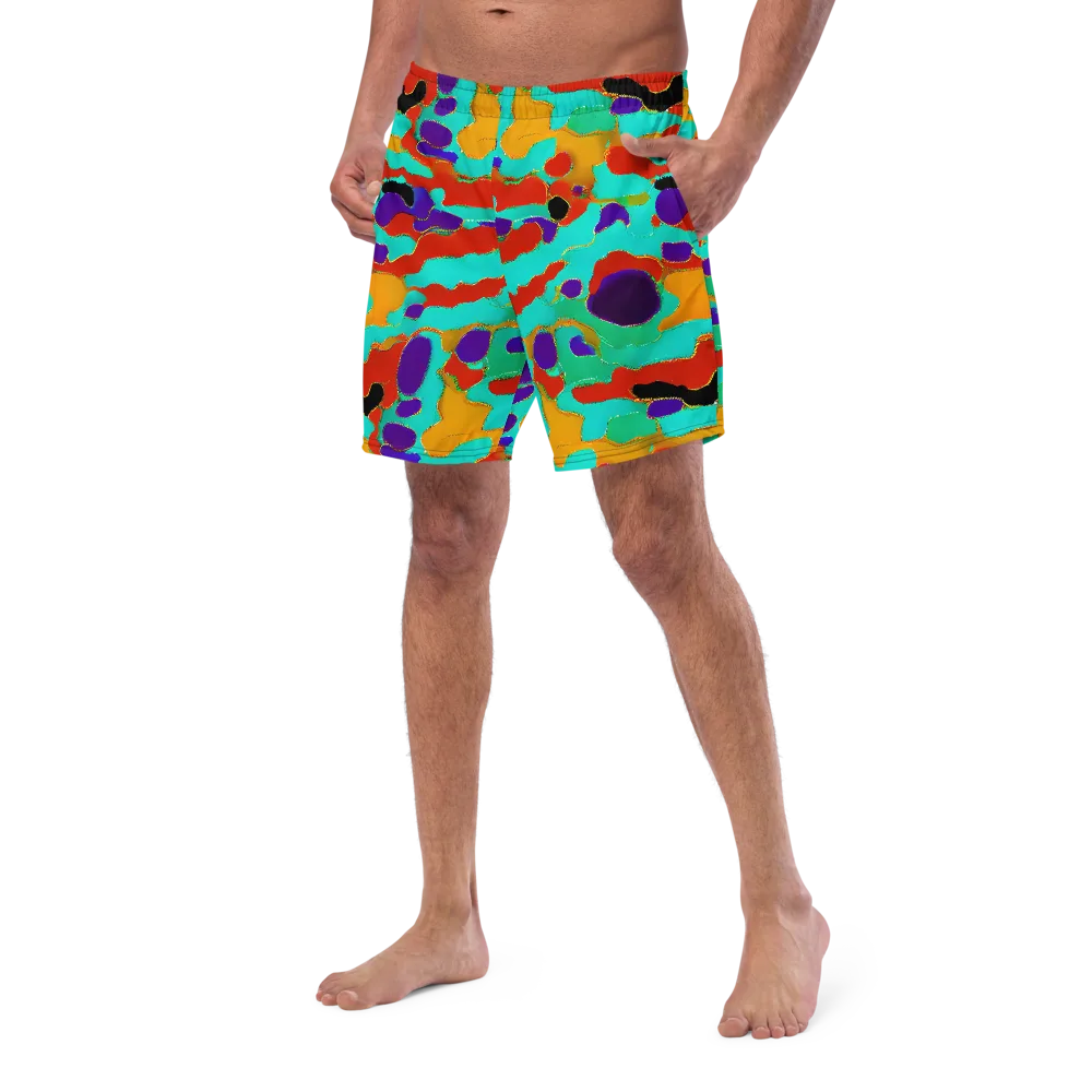 Prismatic Spill on Swim Trunks — Left Front
