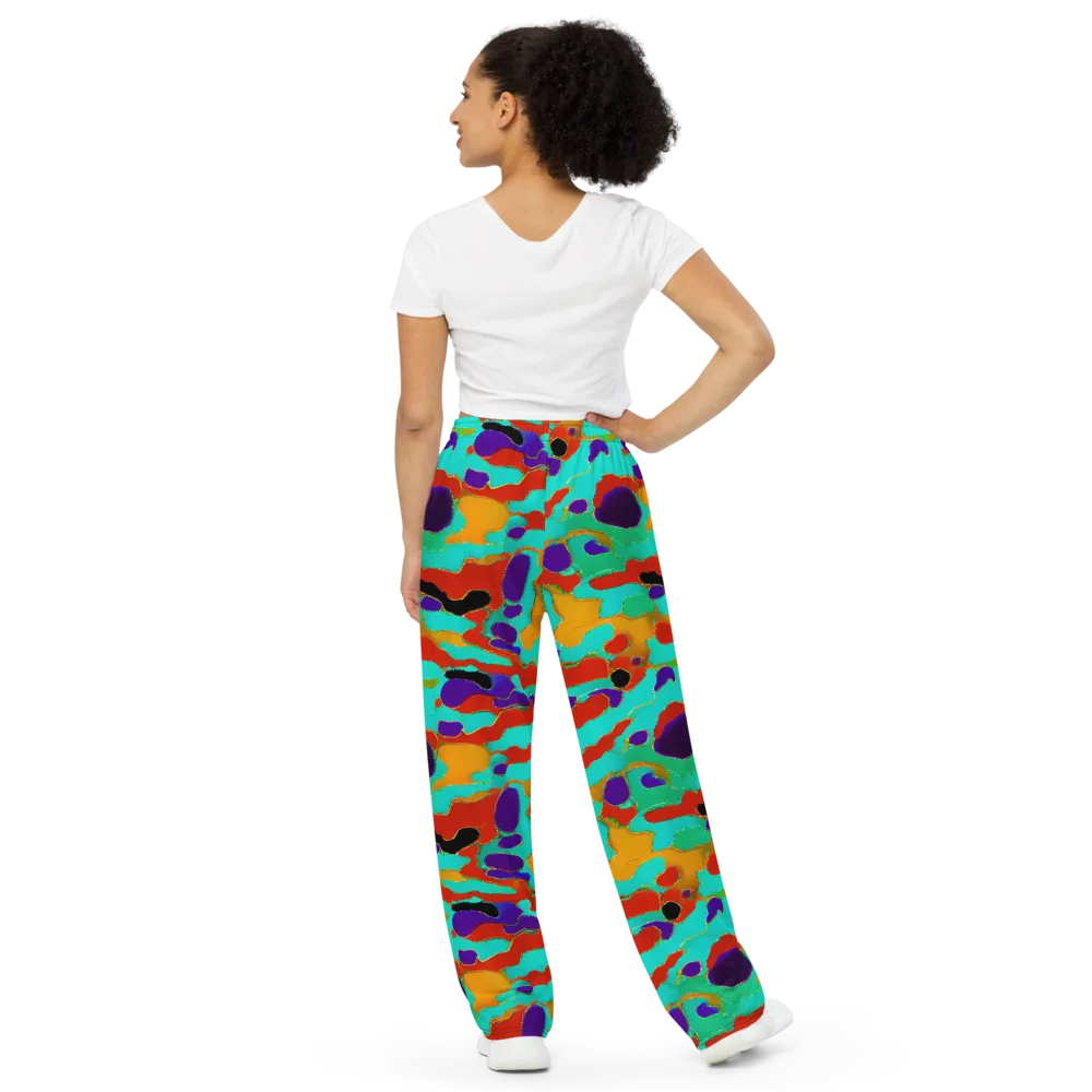 Prismatic Spill on Wide-Leg Pants — Back