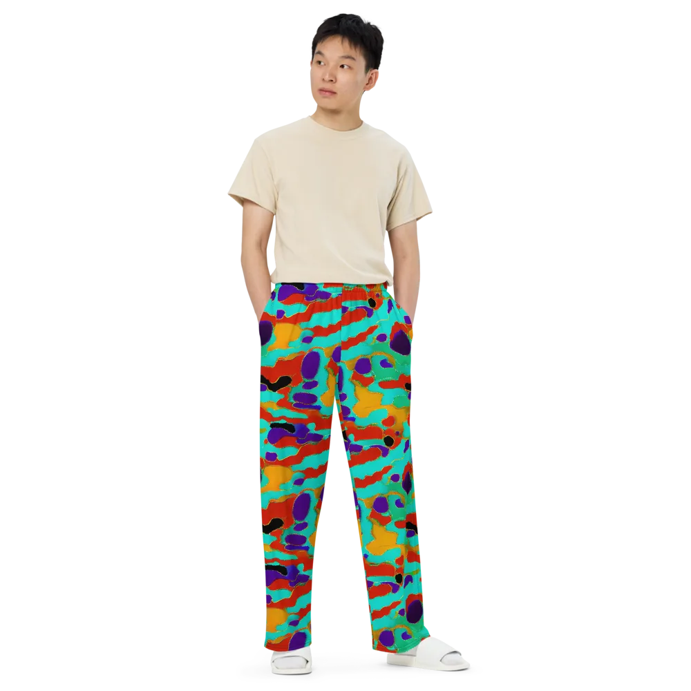Prismatic Spill on Wide-Leg Pants — Front