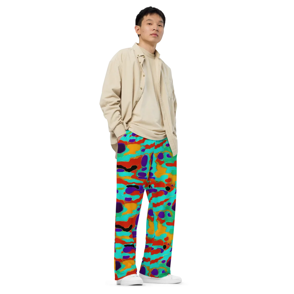 Prismatic Spill on Wide-Leg Pants — Right Front