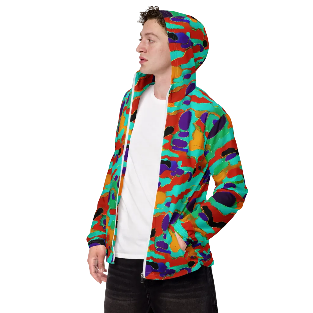 Prismatic Spill on Men's Windbreaker — Left Front