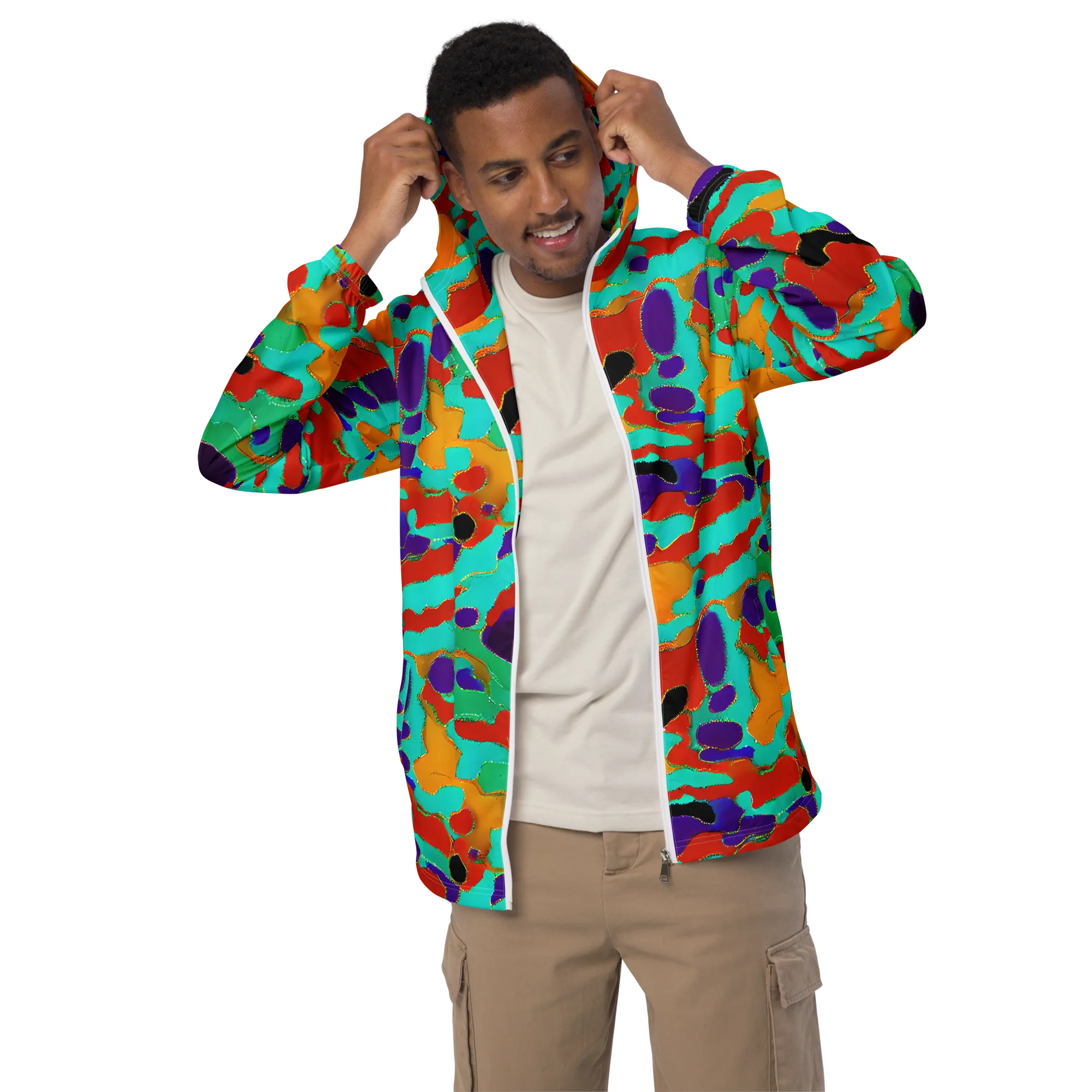Prismatic Spill on Men's Windbreaker — Front