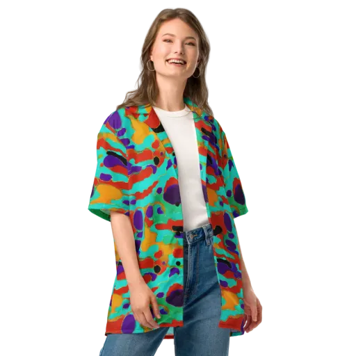 Prismatic Spill on a Button Shirt