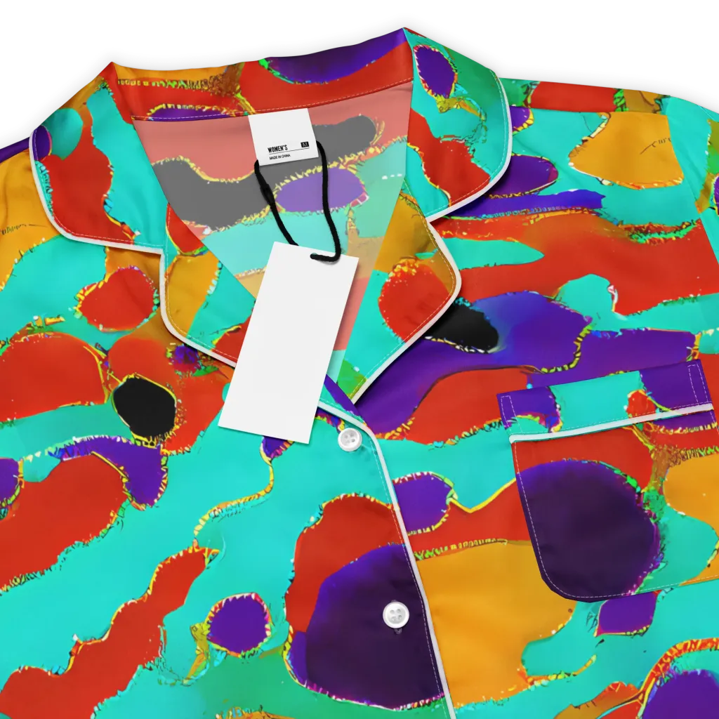 Prismatic Spill on Women's Short Sleeve Pajama Top — Product details