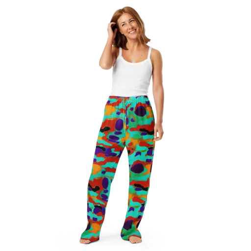 Prismatic Spill on a Women's Pajama Pants
