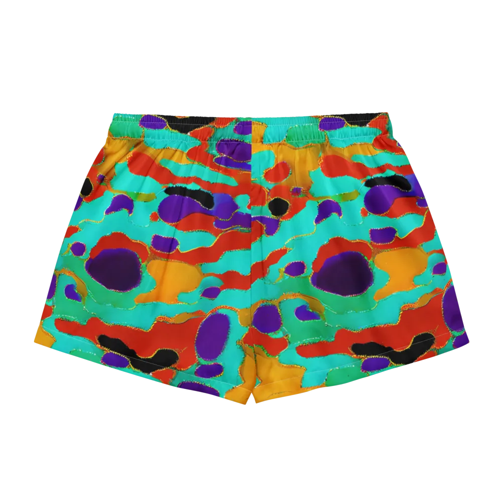 Prismatic Spill on Women's Pajama Shorts — Back