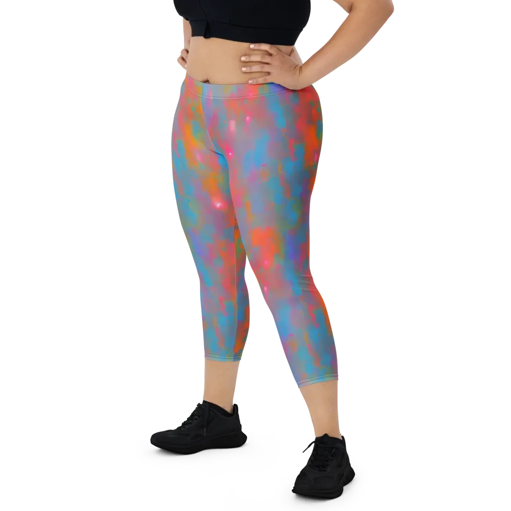 Electric Colorwash on Capri Leggings — Front