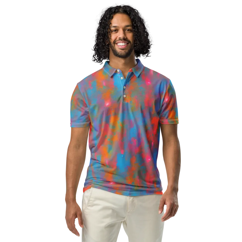 Electric Colorwash on Men's Slim Fit Polo Shirt — Front