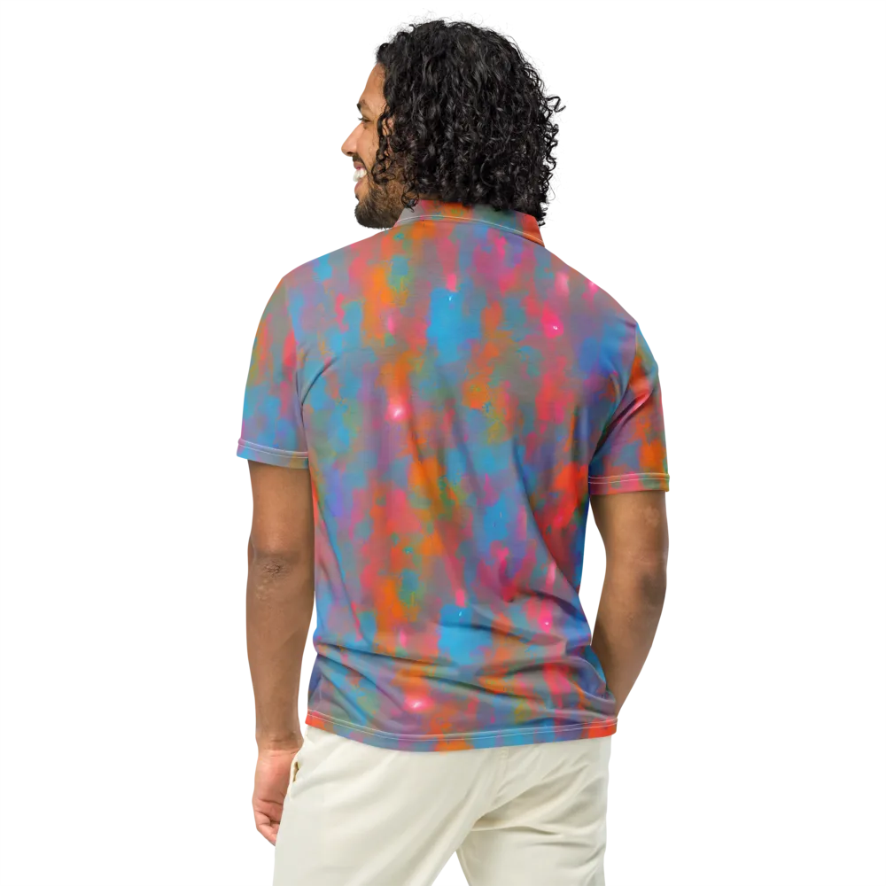 Electric Colorwash on Men's Slim Fit Polo Shirt — Back