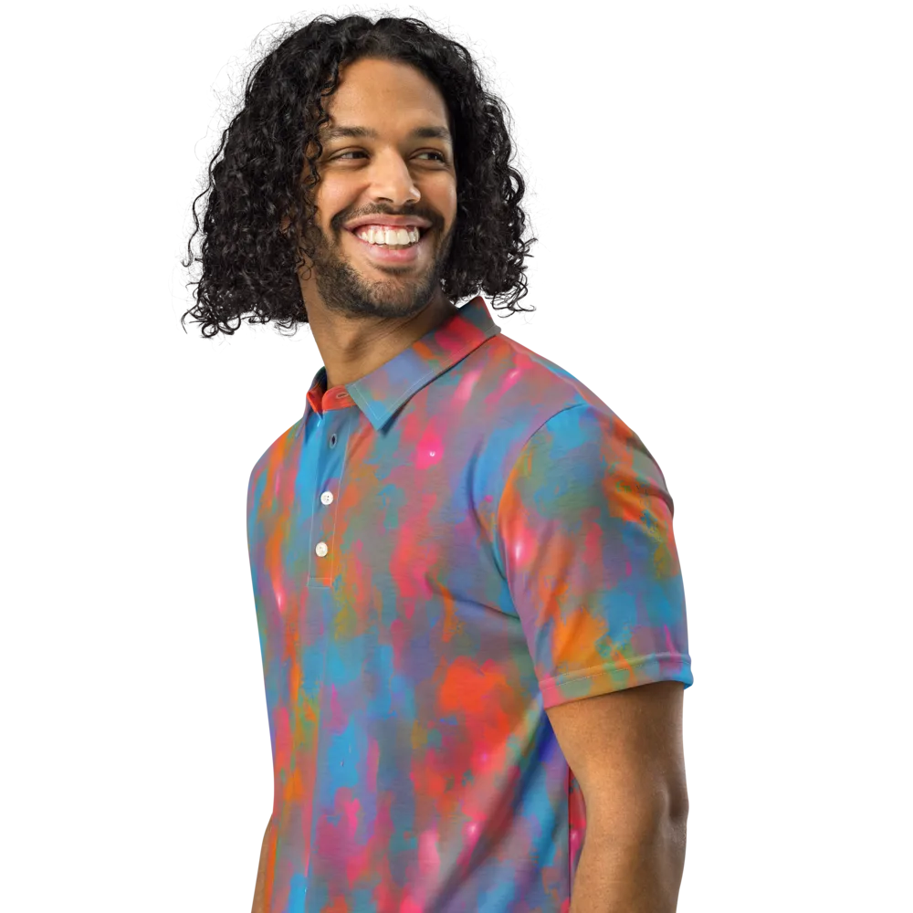 Electric Colorwash on Men's Slim Fit Polo Shirt — Left Front