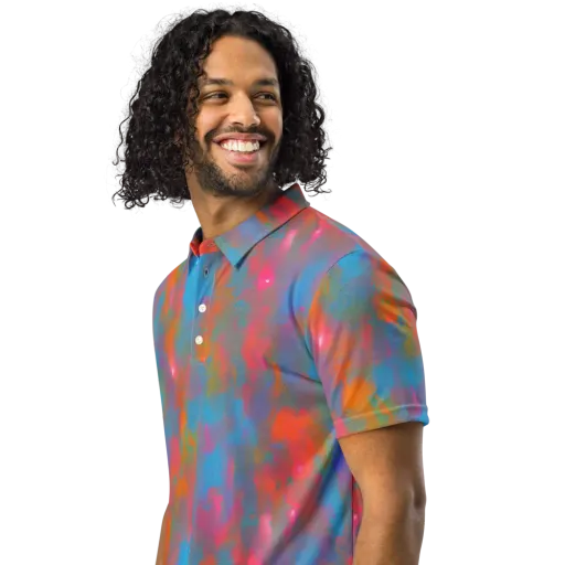 Electric Colorwash on a Men's Slim Fit Polo Shirt