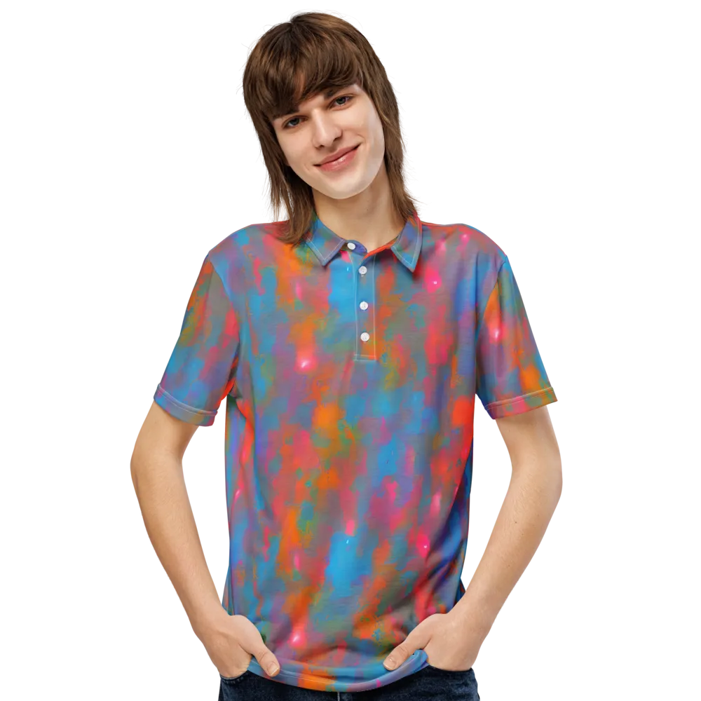 Electric Colorwash on Men's Slim Fit Polo Shirt — Front