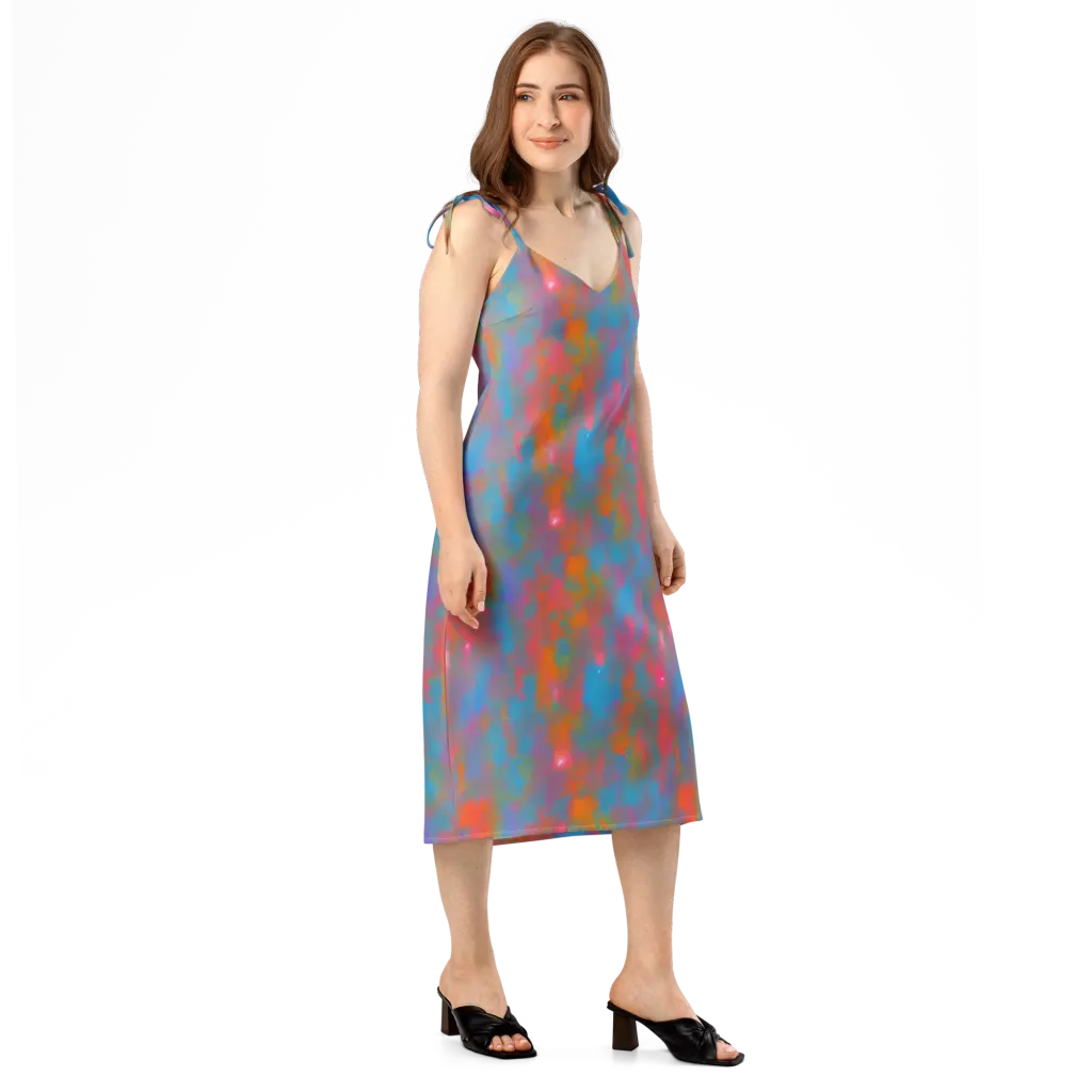 Electric Colorwash on Slip Dress — Right Front
