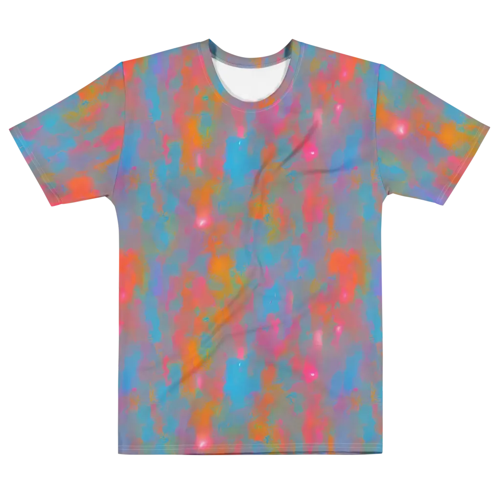 Electric Colorwash on Men's Cotton Crew Neck T-Shirt — Front