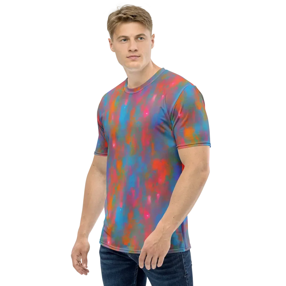 Electric Colorwash on Men's Crew Neck T-Shirt — Left