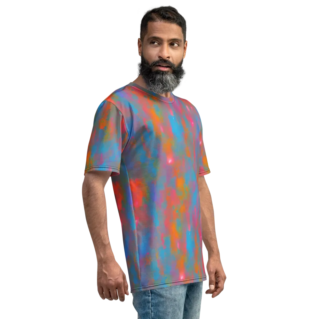 Electric Colorwash on Men's Crew Neck T-Shirt — Right