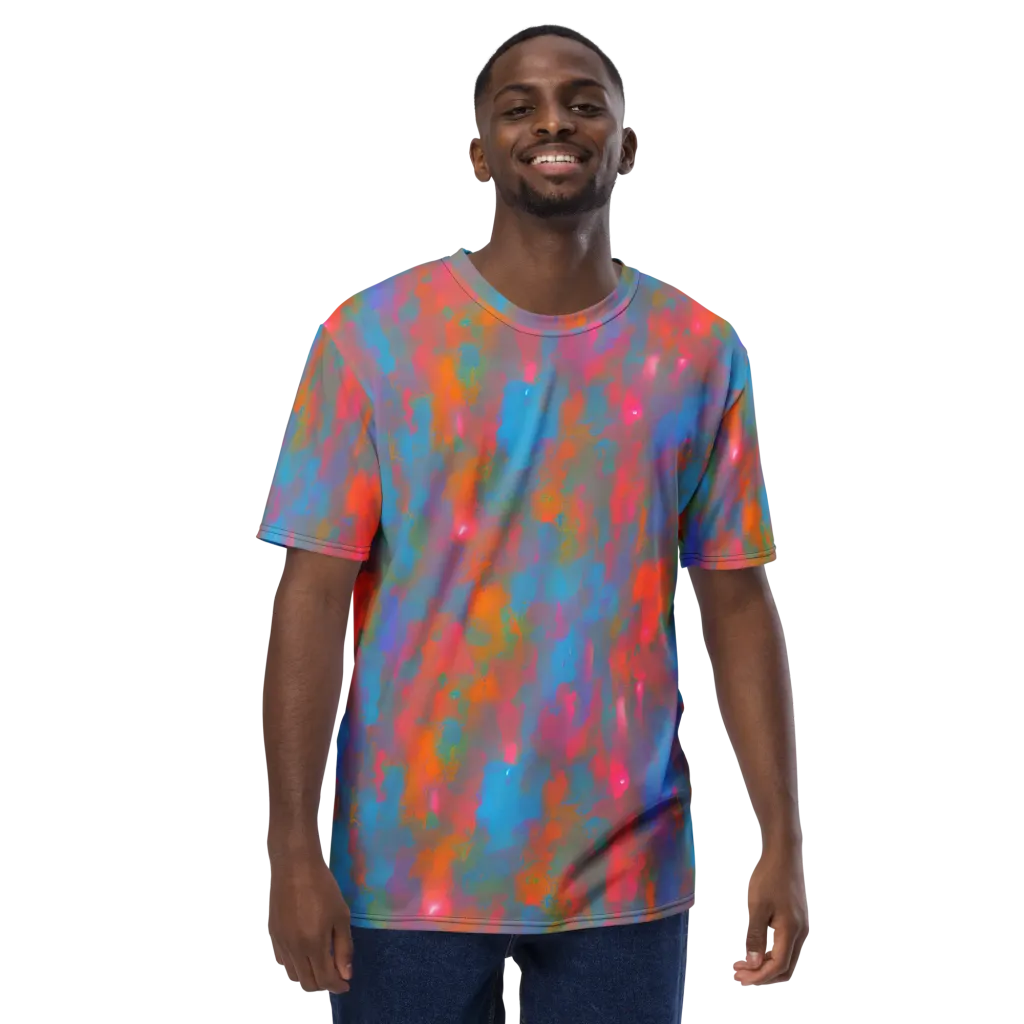 Electric Colorwash on Men's Crew Neck T-Shirt — Front
