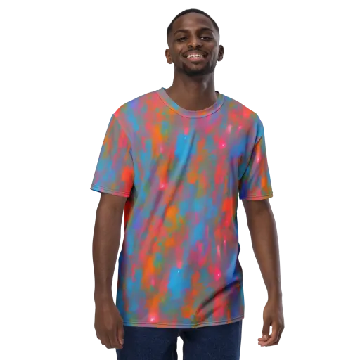 Electric Colorwash on a Men's Crew Neck T-Shirt