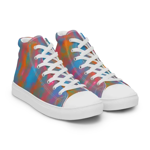 Electric Colorwash on a Men's High Top Canvas Shoes