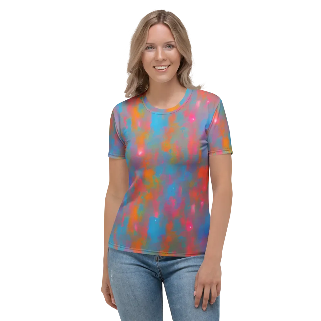 Electric Colorwash on Women's Crew Neck T-Shirt — Front