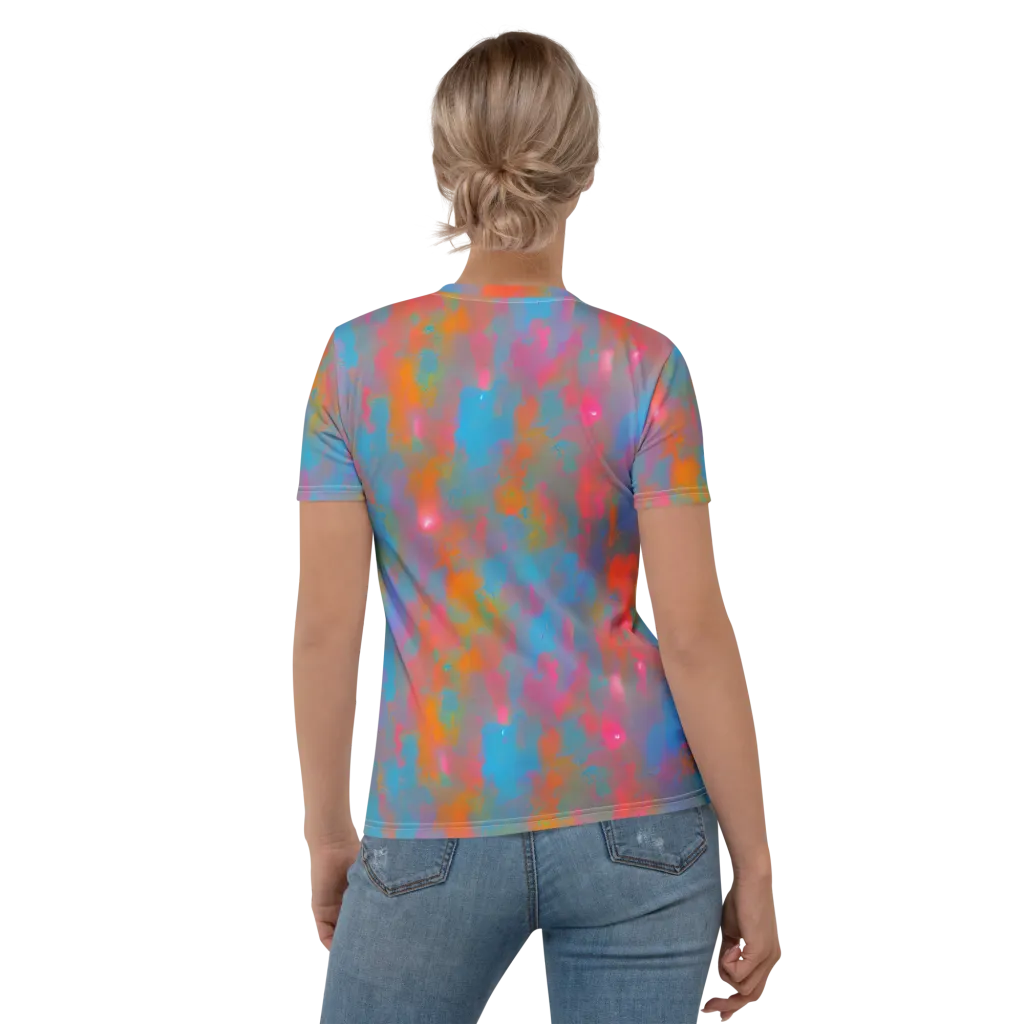 Electric Colorwash on Women's Crew Neck T-Shirt — Back