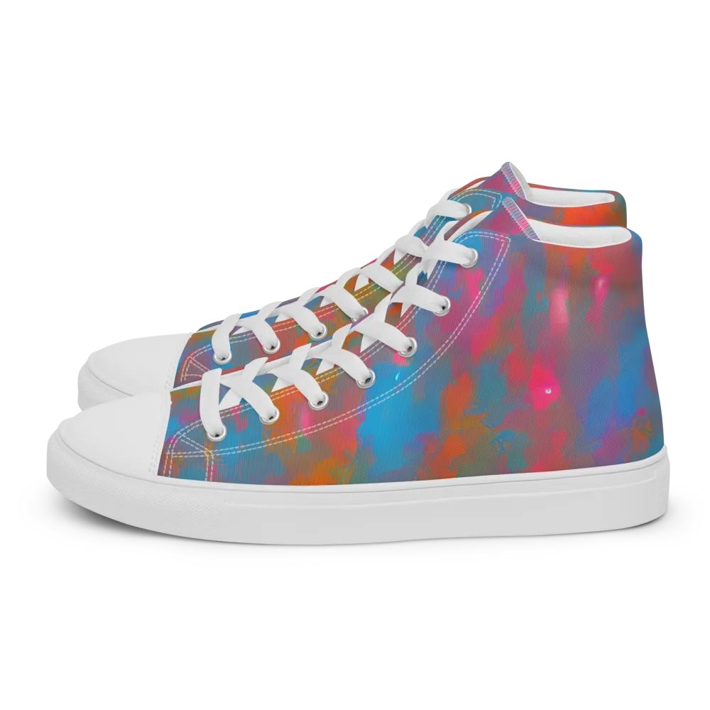 Electric Colorwash on Women's High Top Canvas Shoes — Left