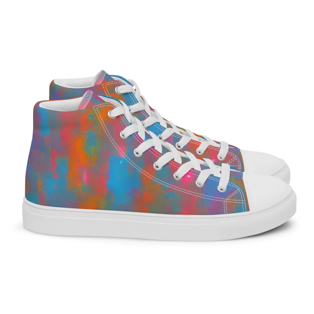 Electric Colorwash on Women's High Top Canvas Shoes — Right