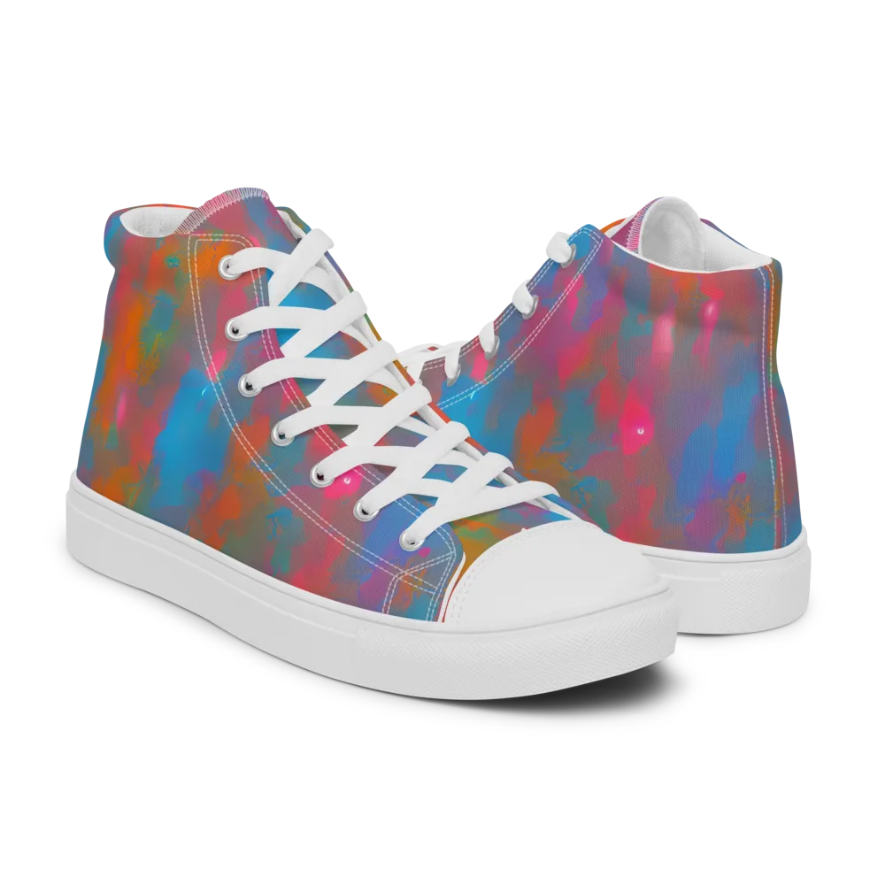 Electric Colorwash on Women's High Top Canvas Shoes — Right