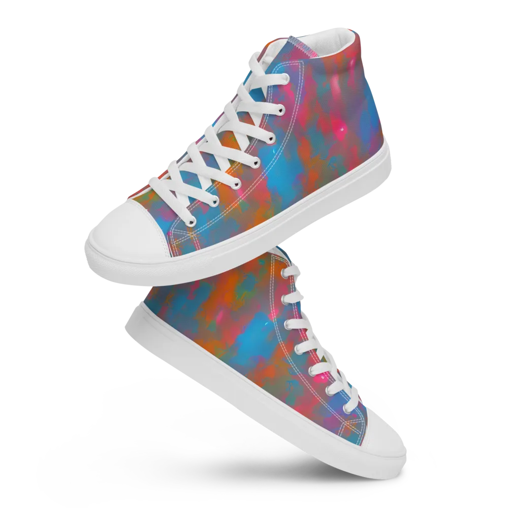 Electric Colorwash on Women's High Top Canvas Shoes — Front