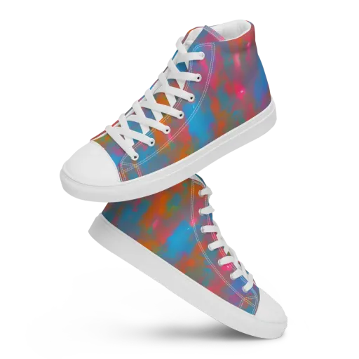 Electric Colorwash on a Women's High Top Canvas Shoes