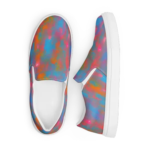 Electric Colorwash on a Men's Slip-On Canvas Shoes