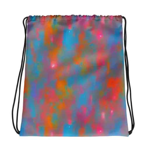 Electric Colorwash on a Drawstring Bag