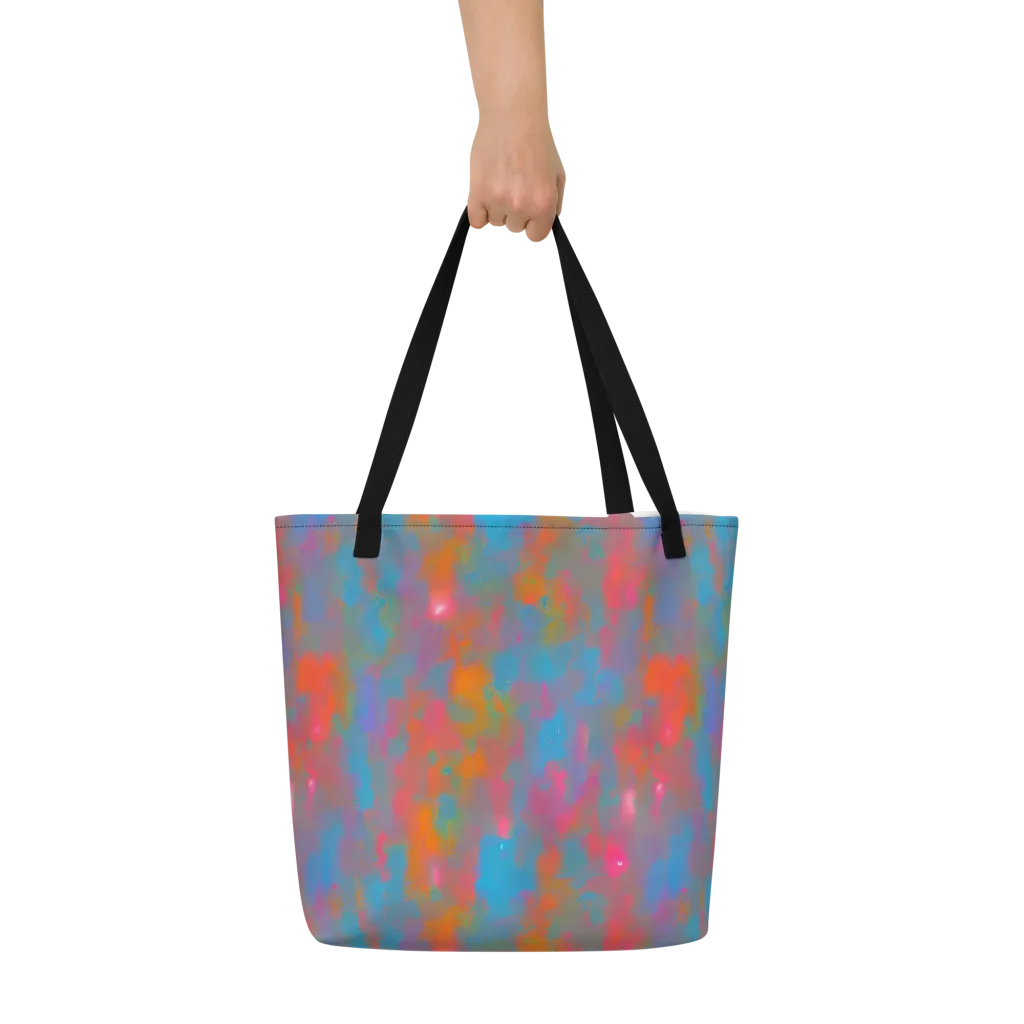 Electric Colorwash on Large Tote Bag W/ Pocket — Front