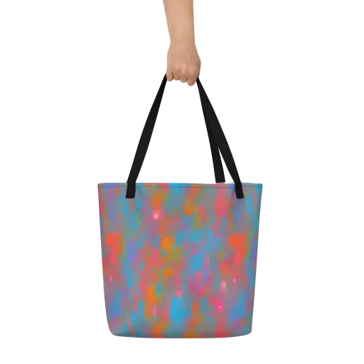 Electric Colorwash on a Large Tote Bag W/ Pocket