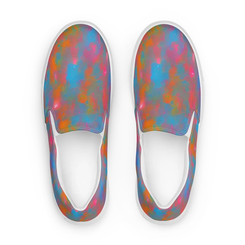 Electric Colorwash on Women's Slip-On Canvas Shoes — Front