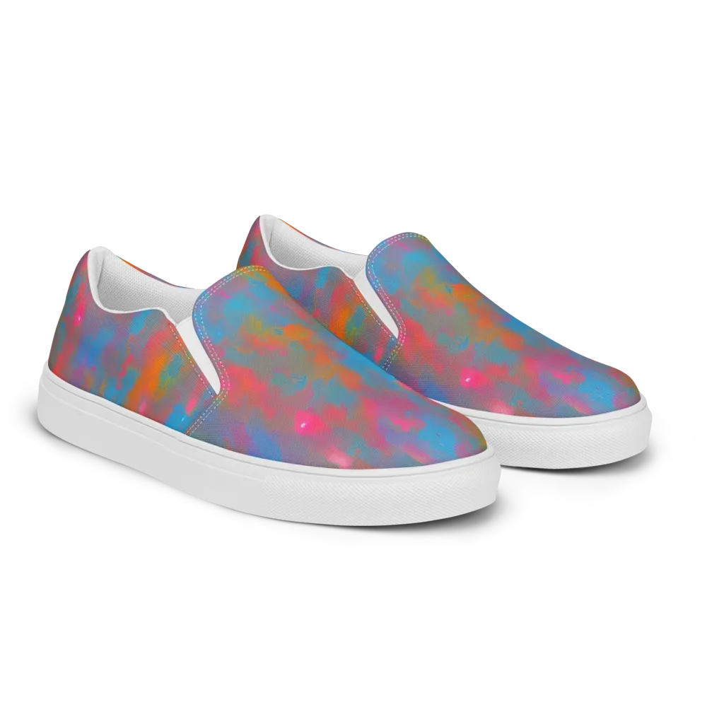 Electric Colorwash on Women's Slip-On Canvas Shoes — Right Front