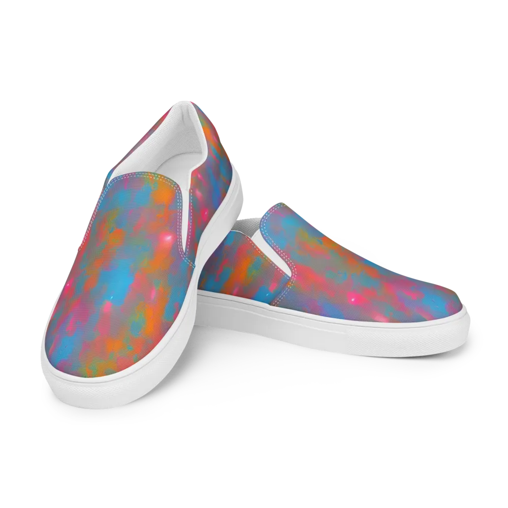 Electric Colorwash on Women's Slip-On Canvas Shoes — Left Front
