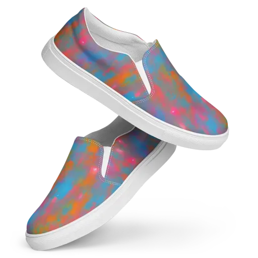 Electric Colorwash on a Women's Slip-On Canvas Shoes