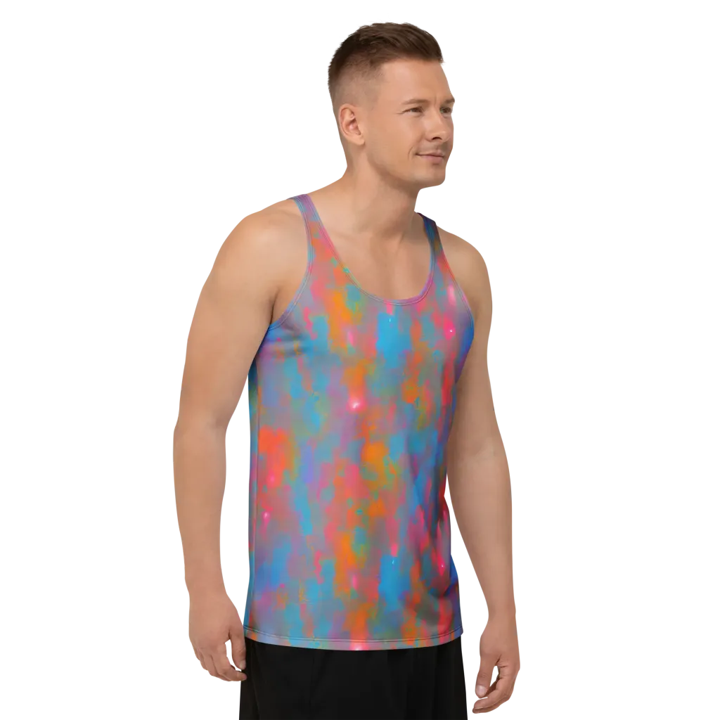 Electric Colorwash on Men's Tank Top — Right Front