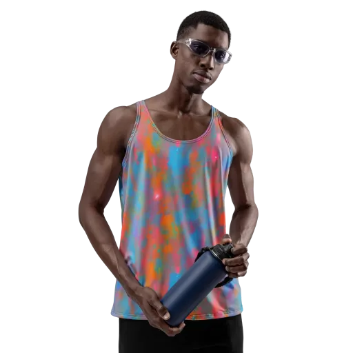 Electric Colorwash on a Men's Tank Top