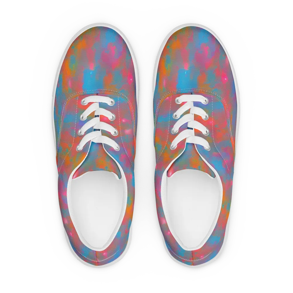 Electric Colorwash on Men's Lace-Up Canvas Shoes — Front