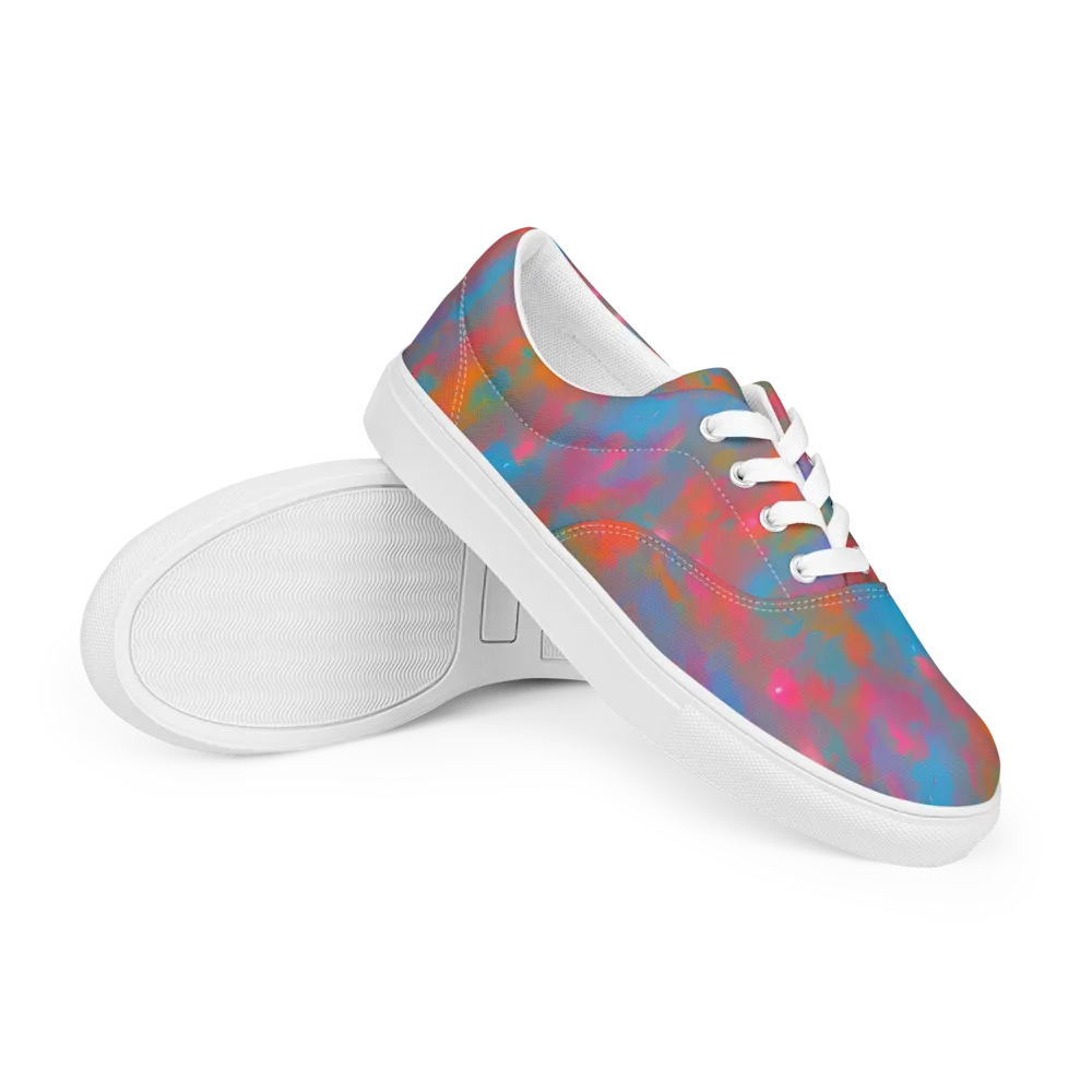 Electric Colorwash on Men's Lace-Up Canvas Shoes — Right Front