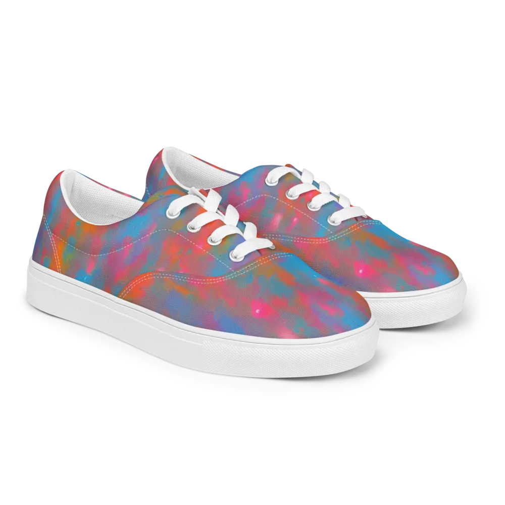 Electric Colorwash on Men's Lace-Up Canvas Shoes — Right Front