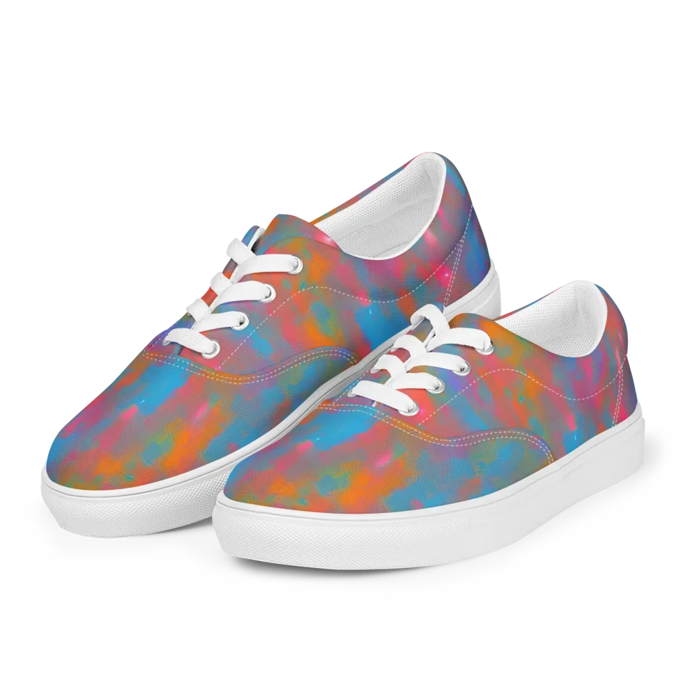 Electric Colorwash on Men's Lace-Up Canvas Shoes — Left Front