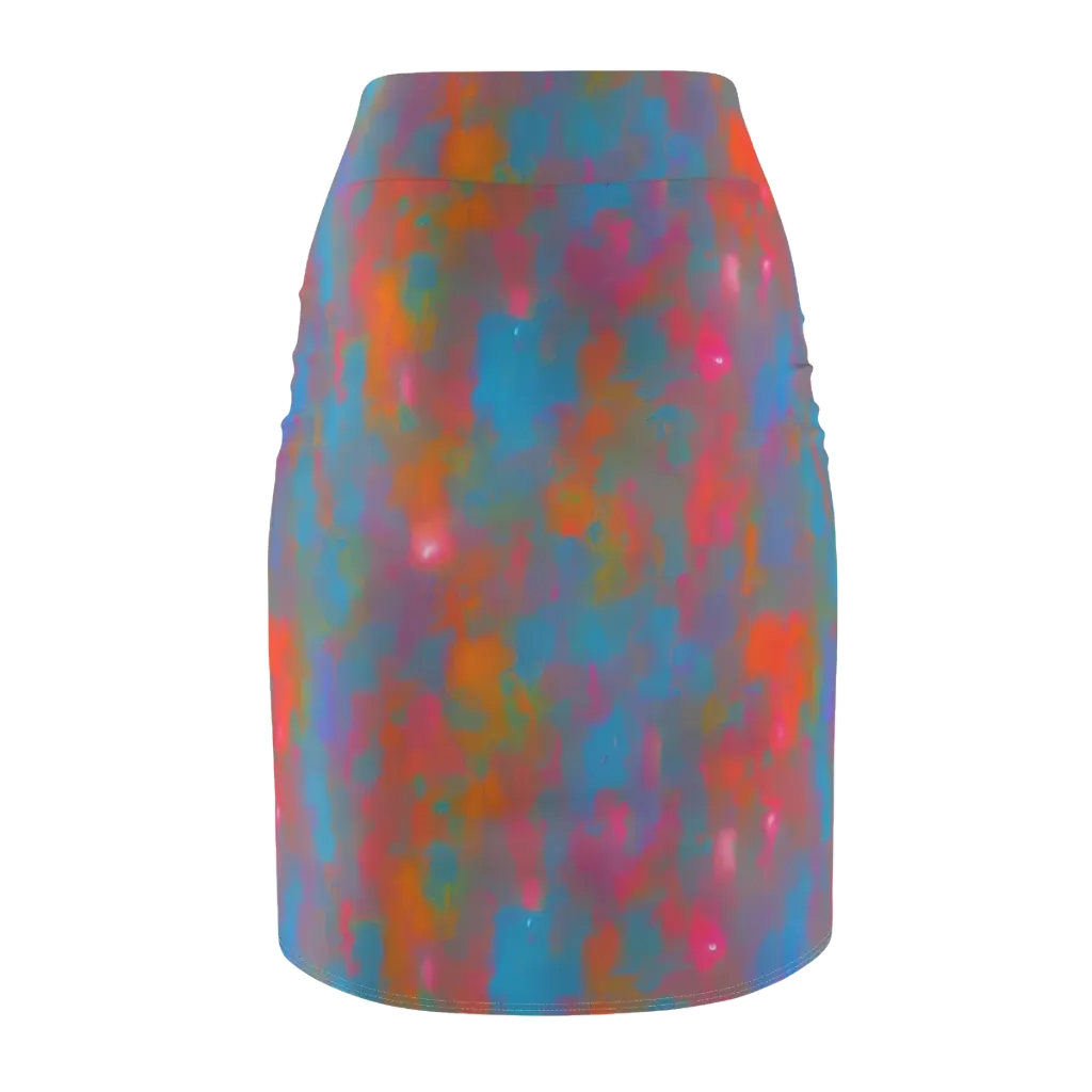 Electric Colorwash on Pencil Skirt — Back