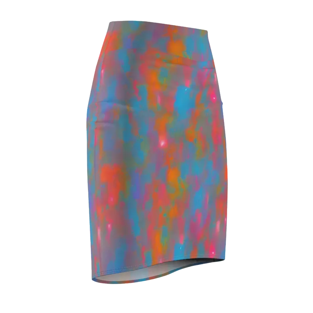 Electric Colorwash on Pencil Skirt — Front Side