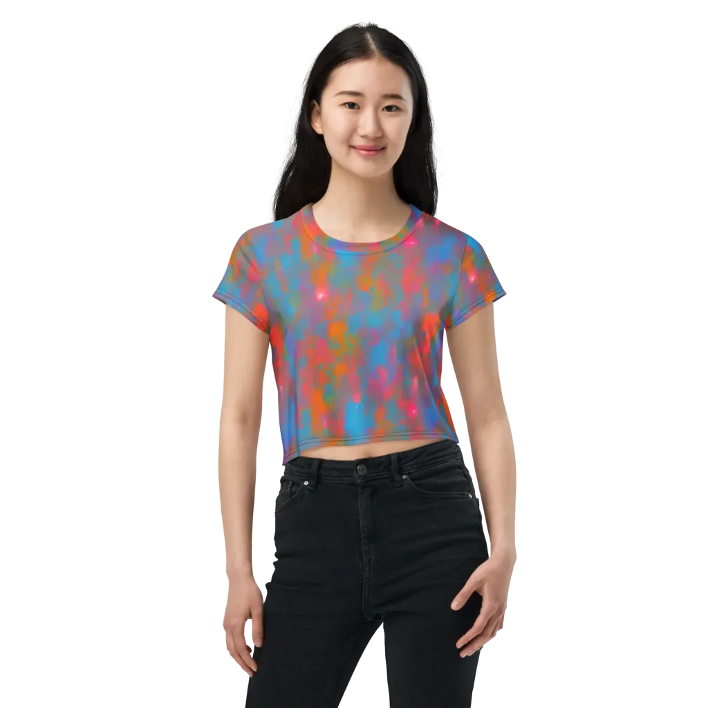 Electric Colorwash on Crop Tee — Front