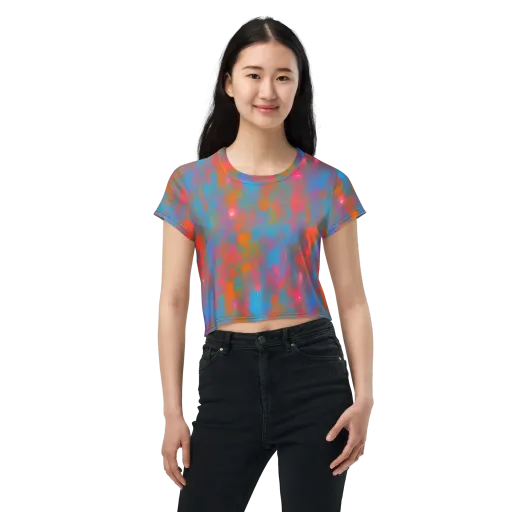 Electric Colorwash on a Crop Tee