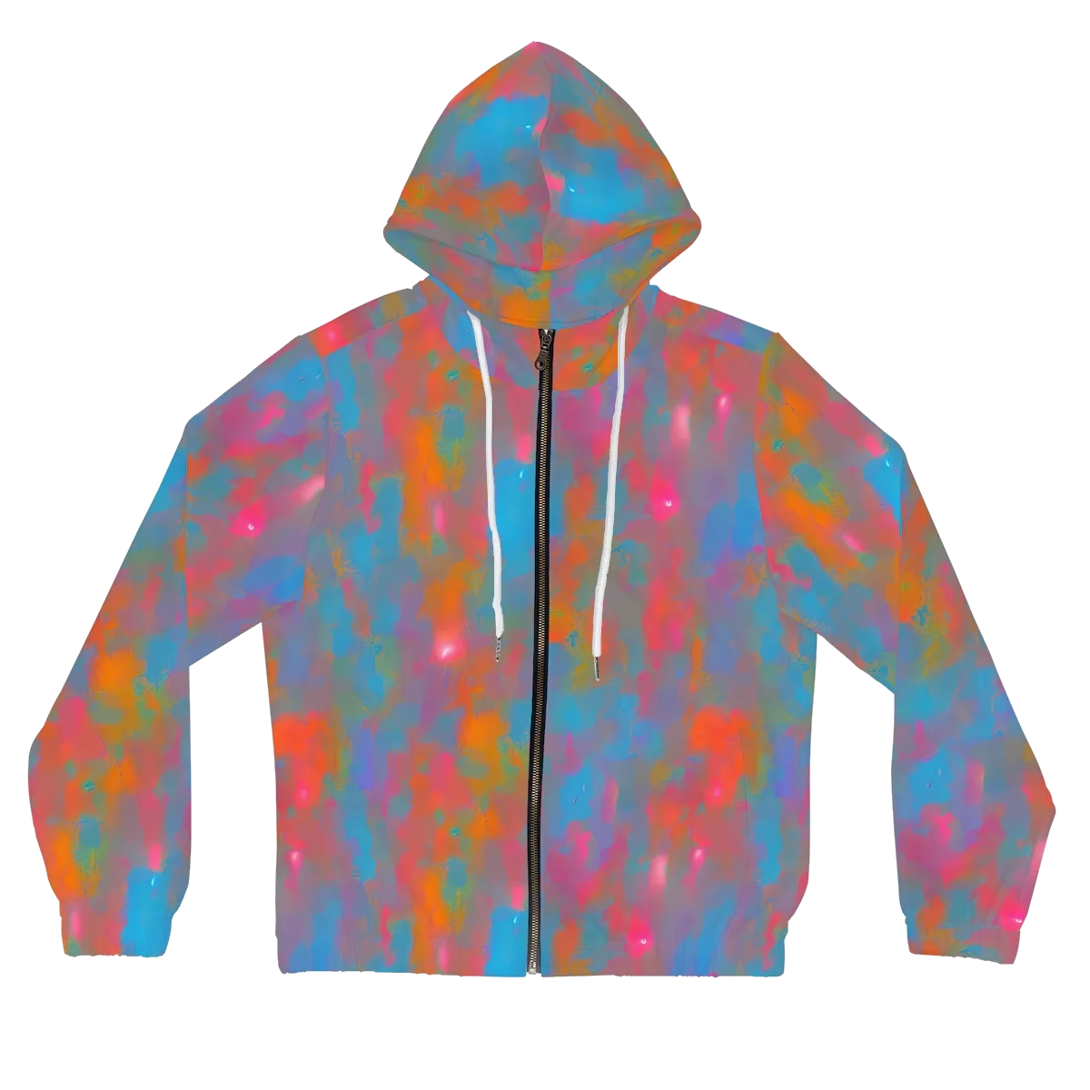 Electric Colorwash on Women's Full-Zip Hoodie — Front