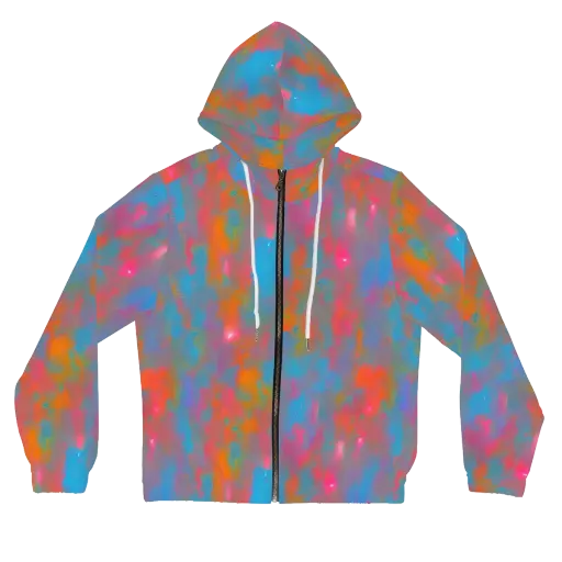 Electric Colorwash on a Women's Full-Zip Hoodie